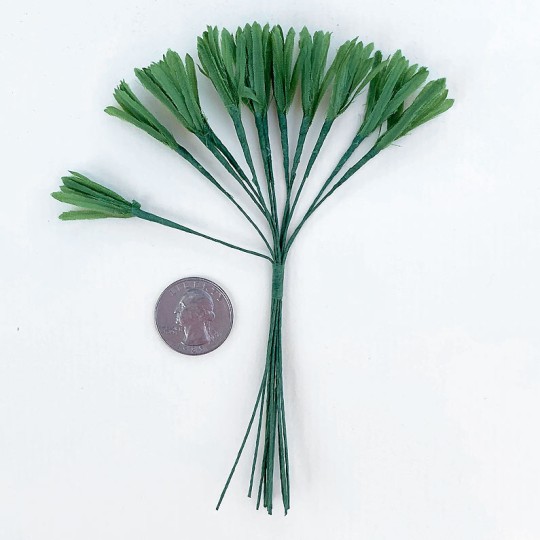12 Small Green Carrot Tops or Grass Blades ~ 1" Long